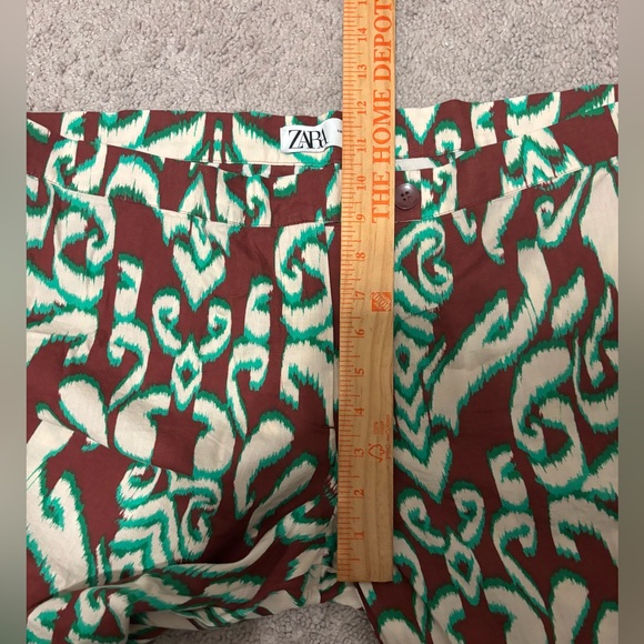 Zara Green & Brown Wide Leg Pants XXL - Picture 7 of 7